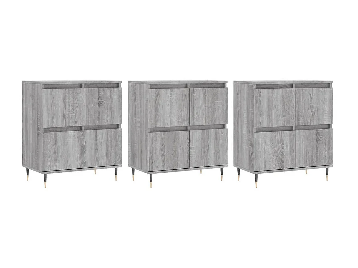 lot de 3 Buffets Sonoma gris Bois d'ingénierie QWE64672