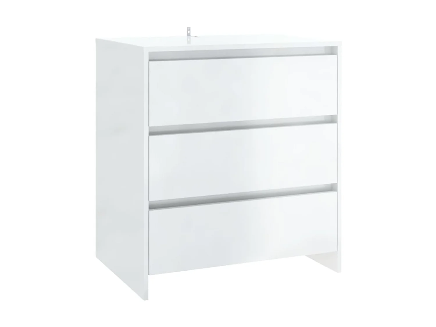 Aparador de madera contrachapada blanco brillante 70x41x75 cm ES42645