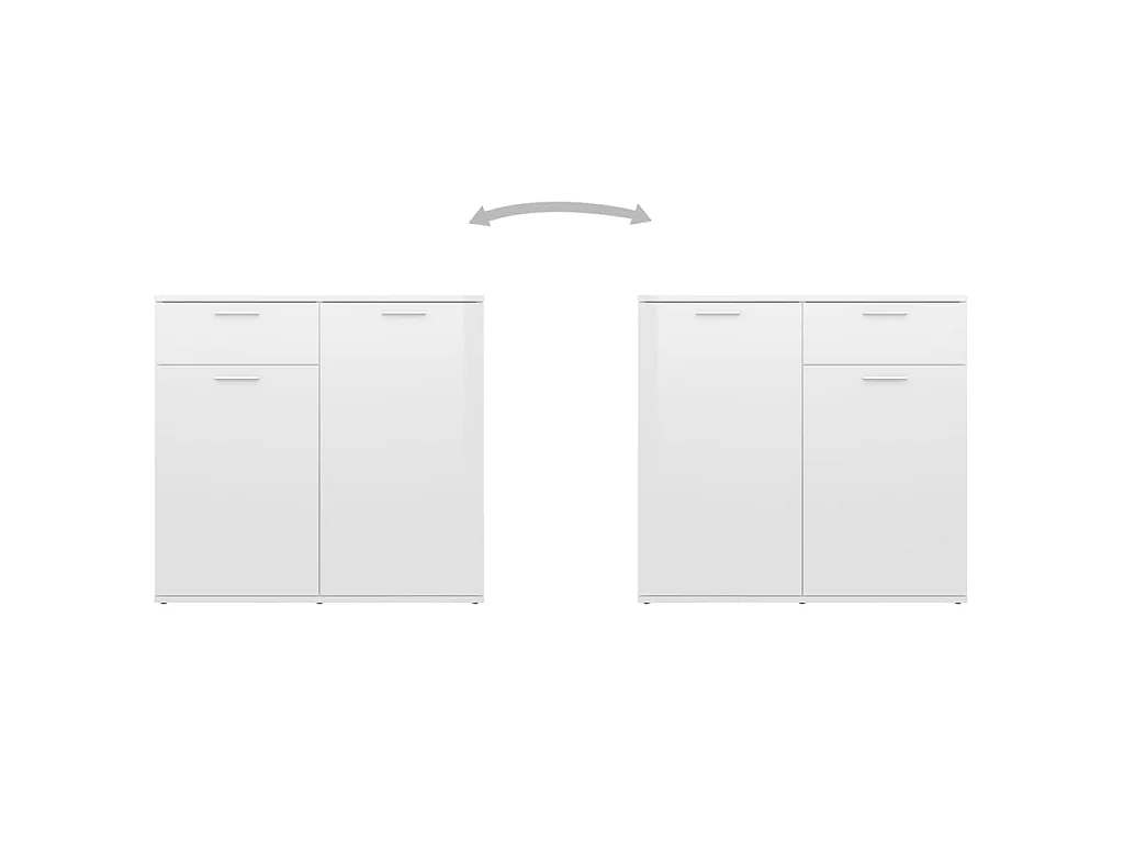 Buffet Blanc brillant 160x36x75 cm Aggloméré EGER90312