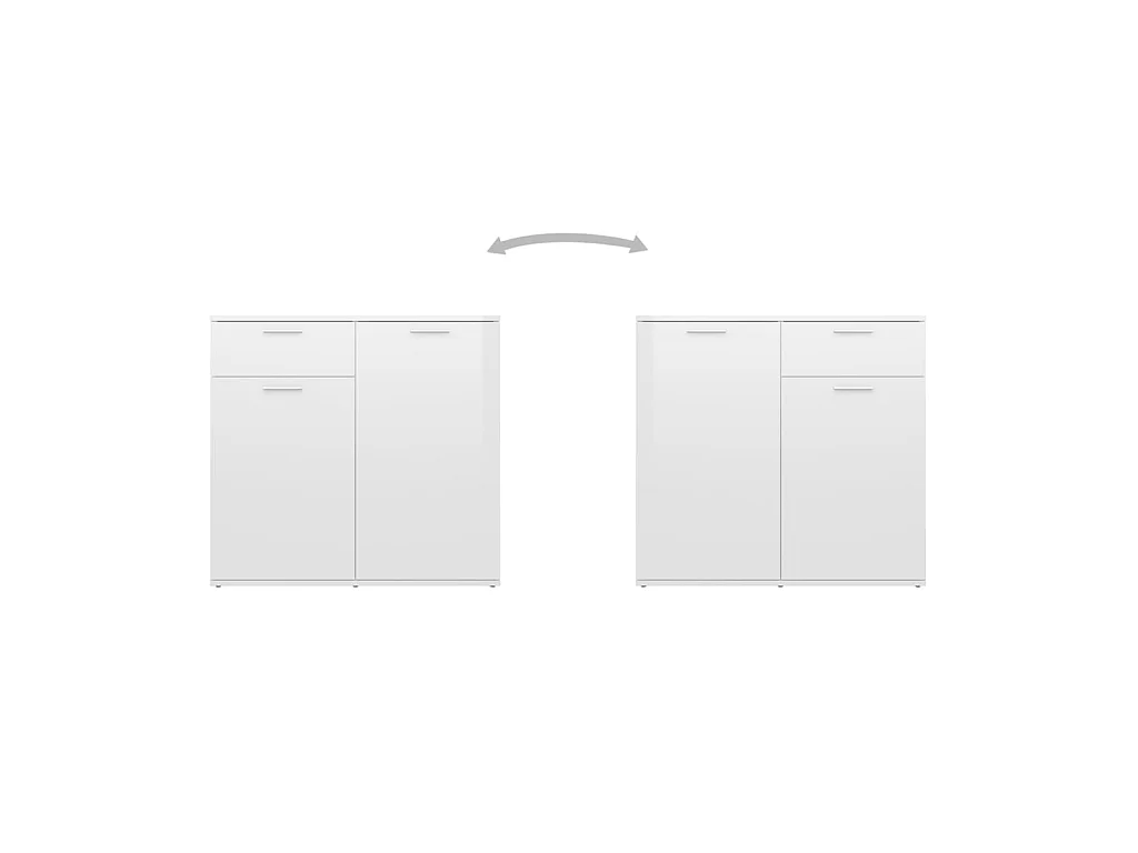 Buffet Blanc brillant 160x36x75 cm Aggloméré EGER90312