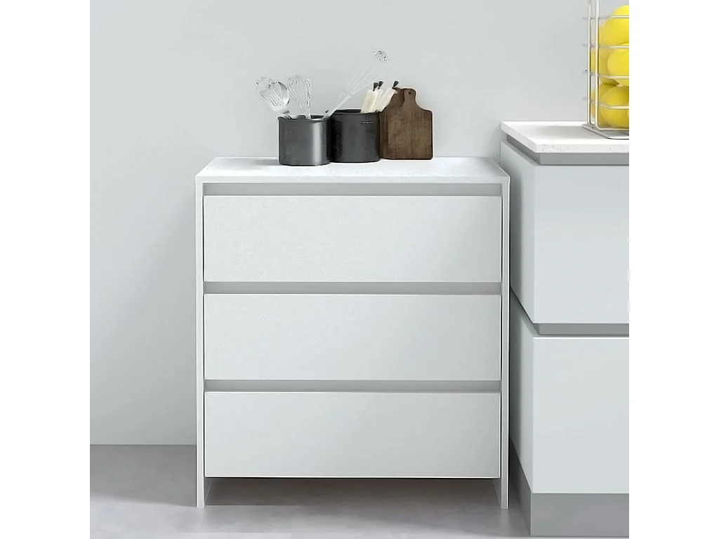 Dressoir 70x41x75 cm bewerkt hout wit NL440503