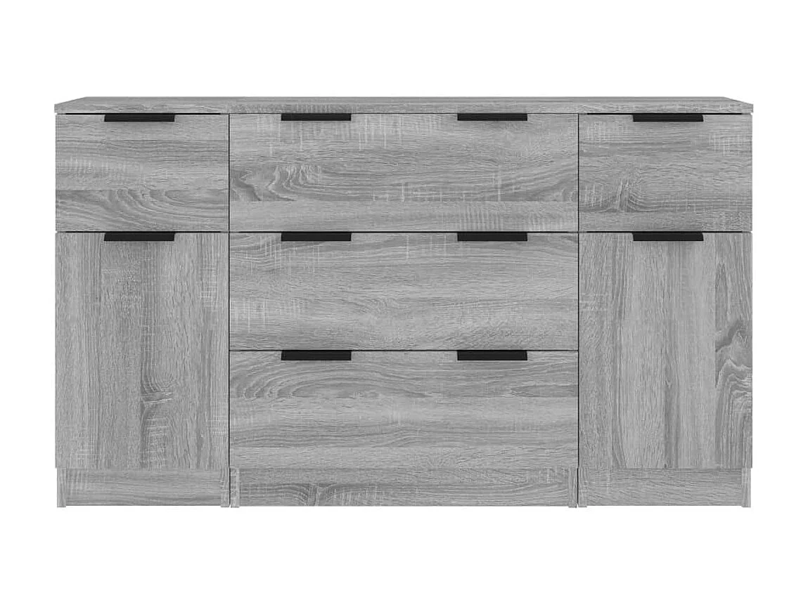 Ensemble de buffets 3 pcs Sonoma gris Bois d'ingénierie EGER26925