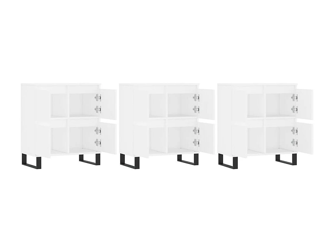 Aparadores 3 uds madera contrachapada blanco ES66192