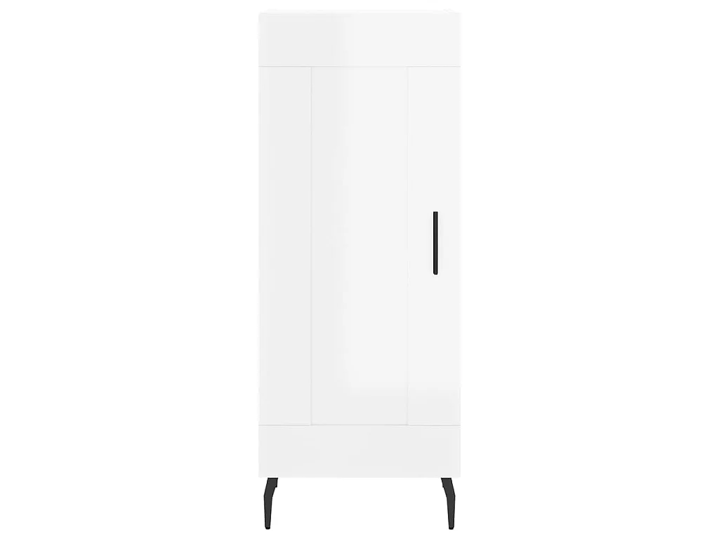 Aparador de madera contrachapada blanco brillante 34,5x34x90 cm ES12927