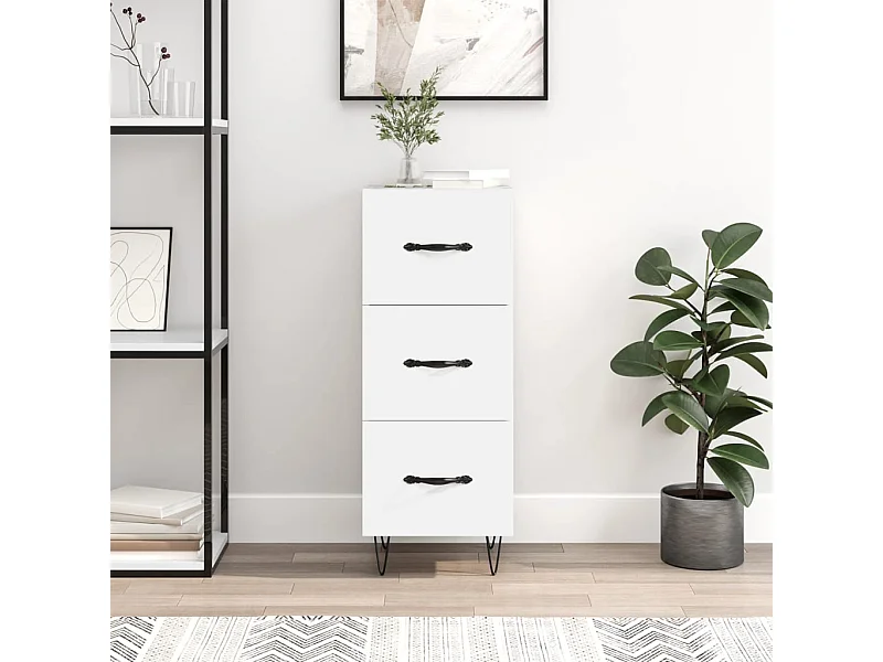 Dressoir 34,5x34x90 cm bewerkt hout wit NL753914