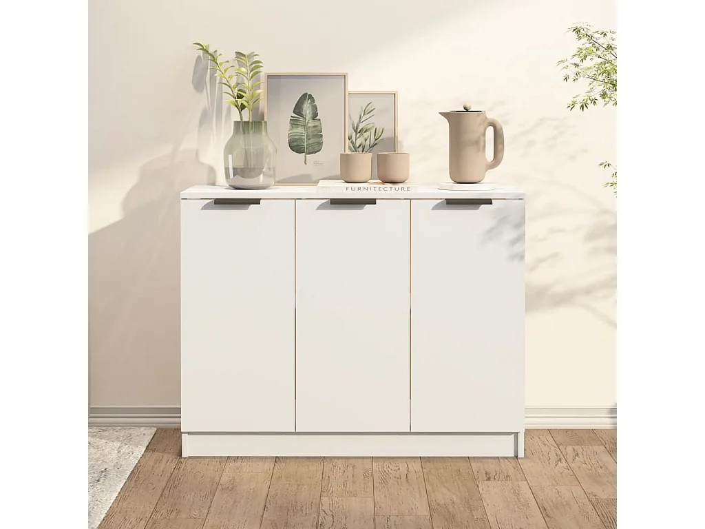 Buffet Blanc 90,5x30x70 cm Bois d'ingénierie EGER62451