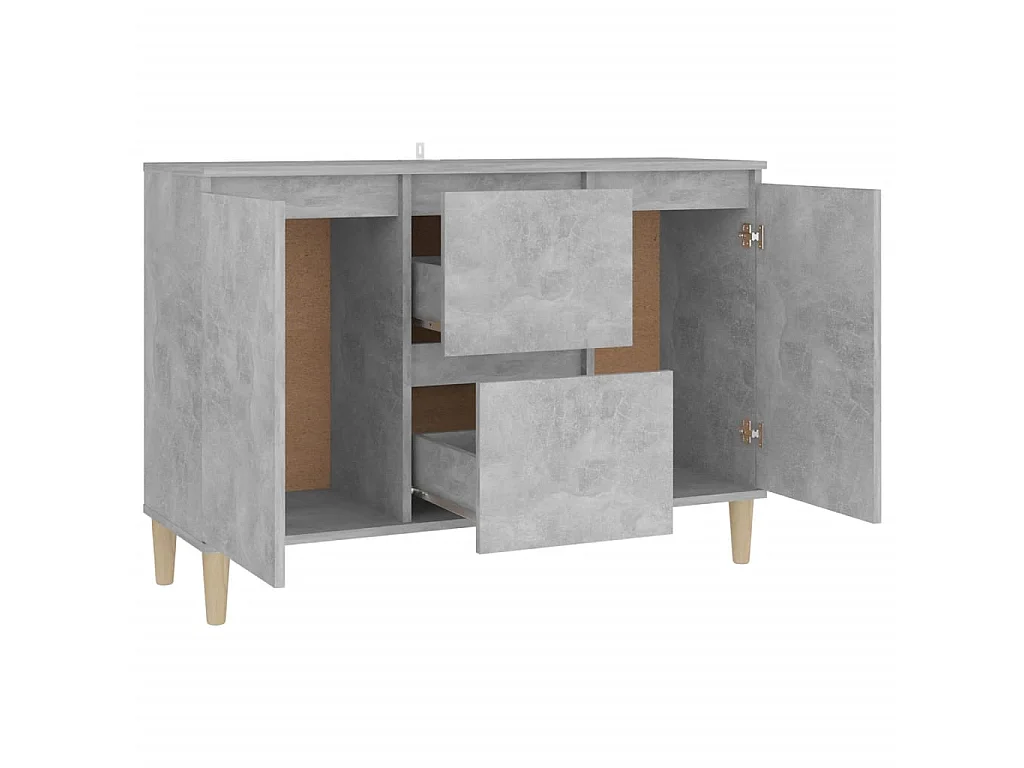 Buffet Gris béton 103,5x35x70 cm Aggloméré QWE76208