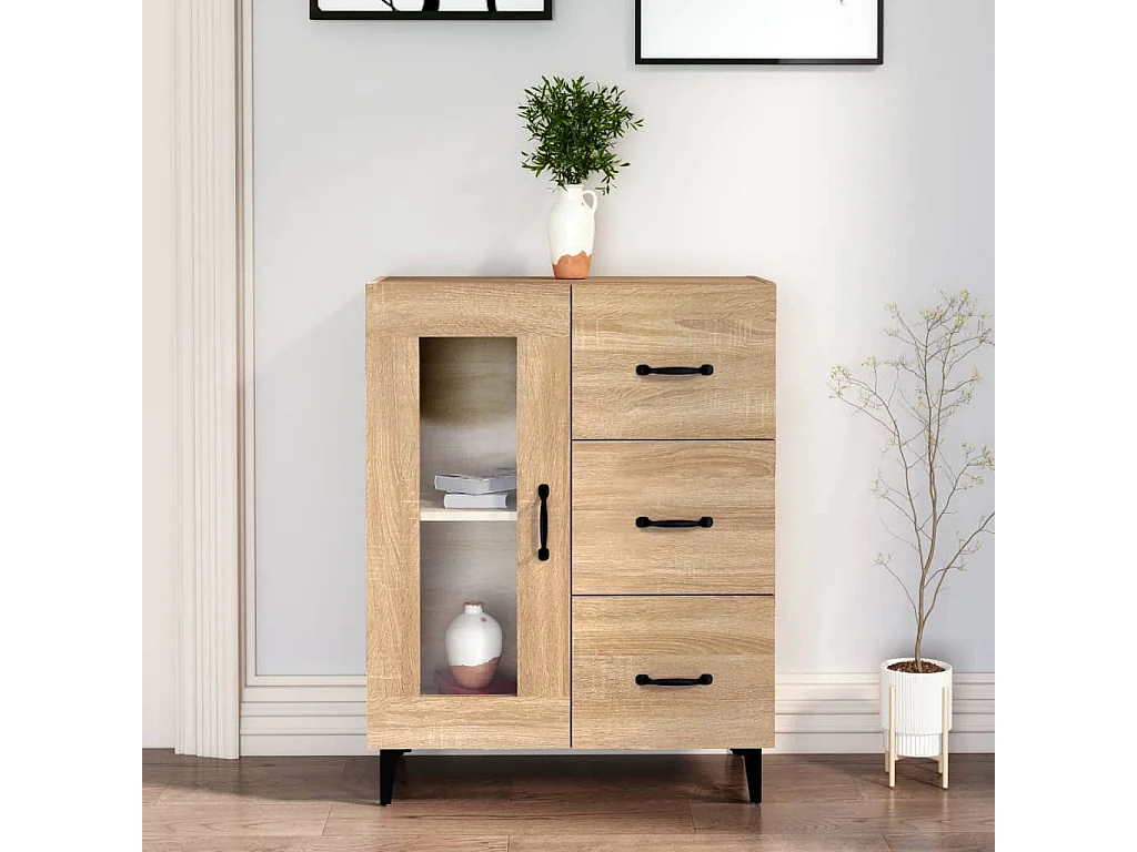 Buffet chêne sonoma 69,5x34x90 cm bois d'ingénierie EGER76709