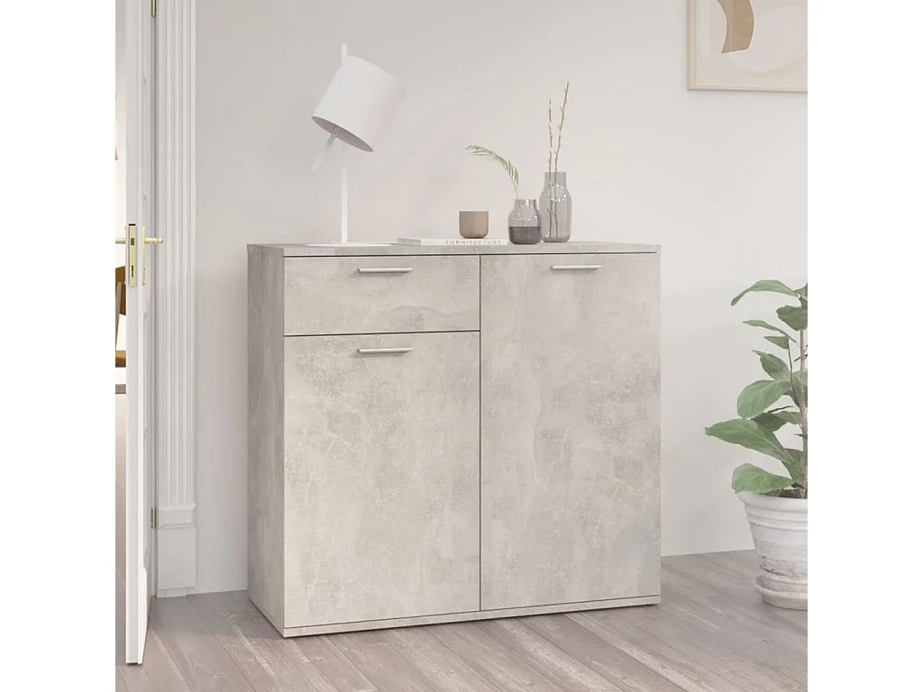 Buffet Gris béton 80x36x75 cm Aggloméré EGER59042