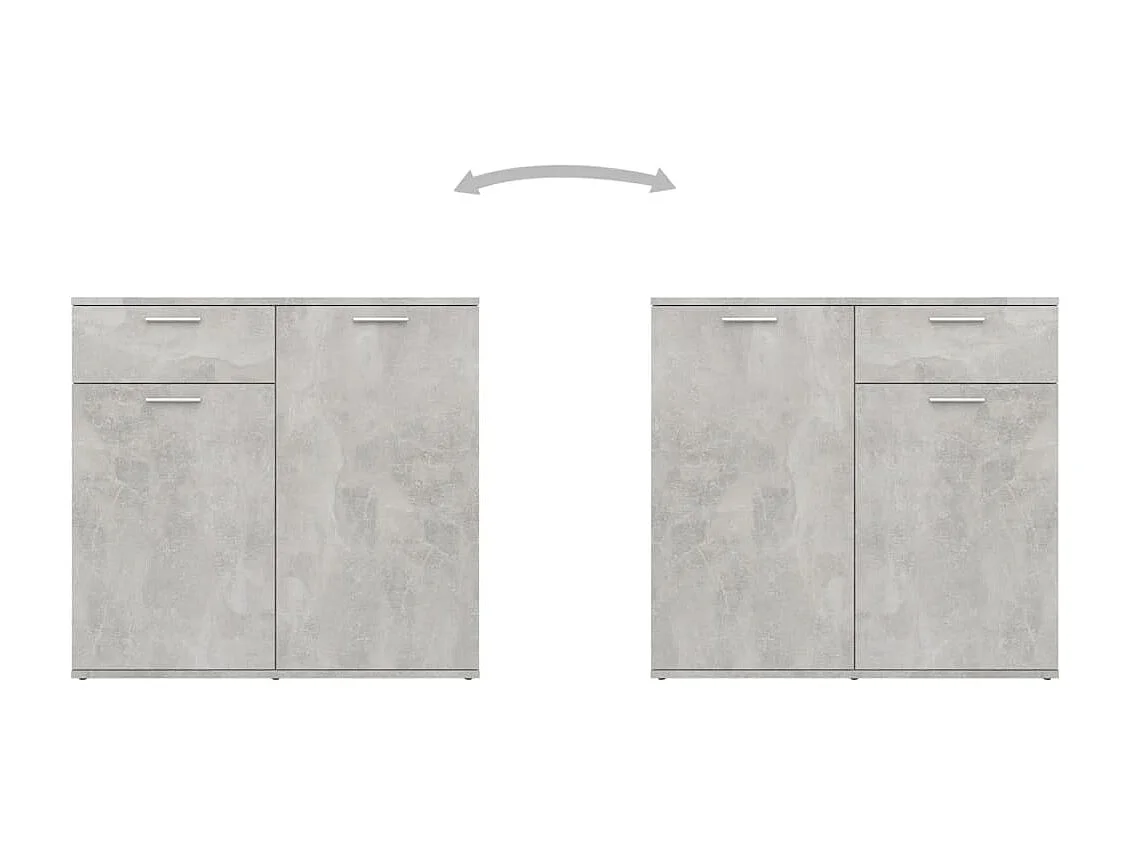 Buffet Gris béton 80x36x75 cm Aggloméré EGER59042