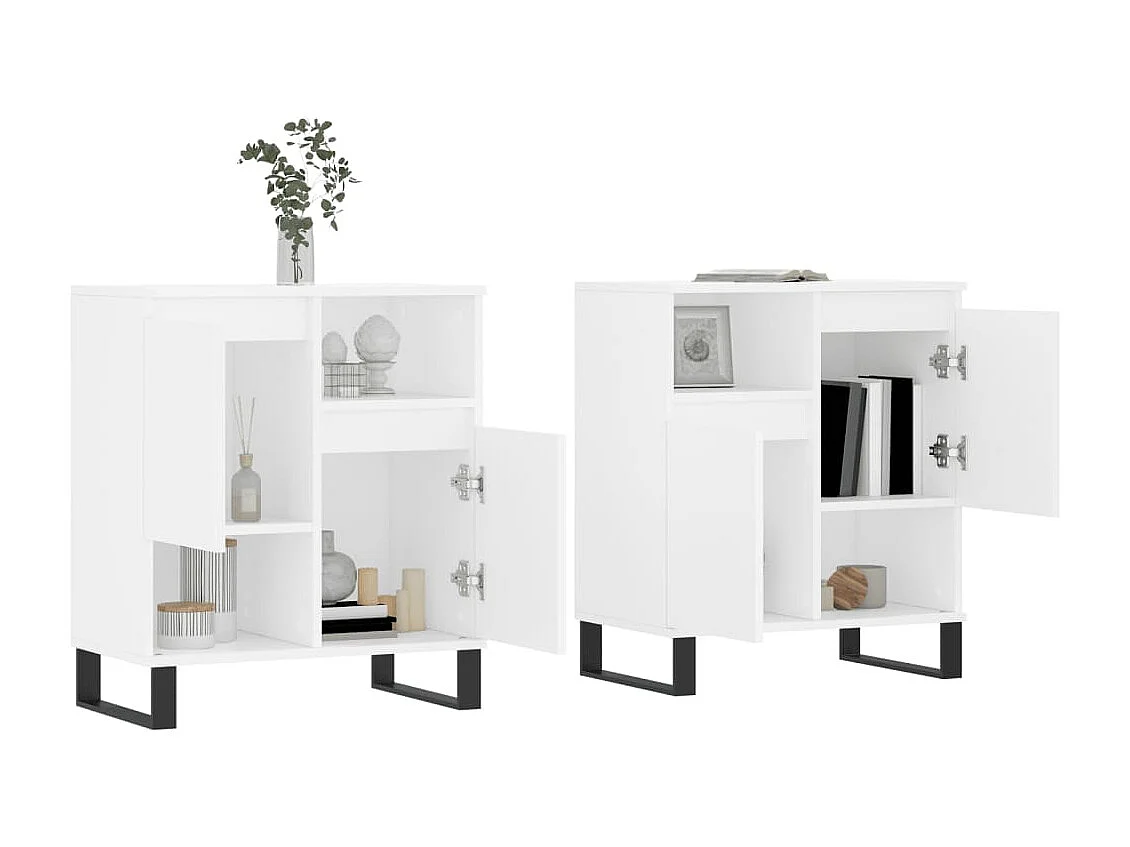 Dressoirs 2 st bewerkt hout wit NL481854