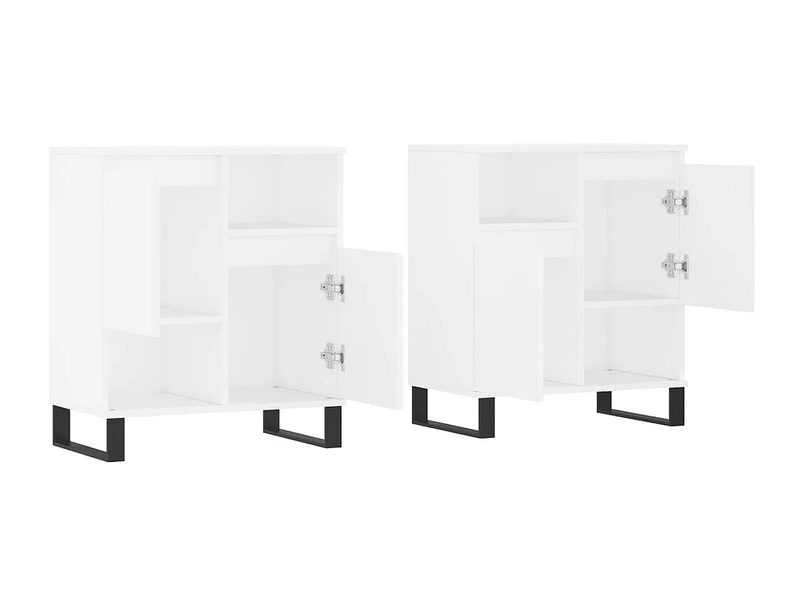 Dressoirs 2 st bewerkt hout wit NL481854