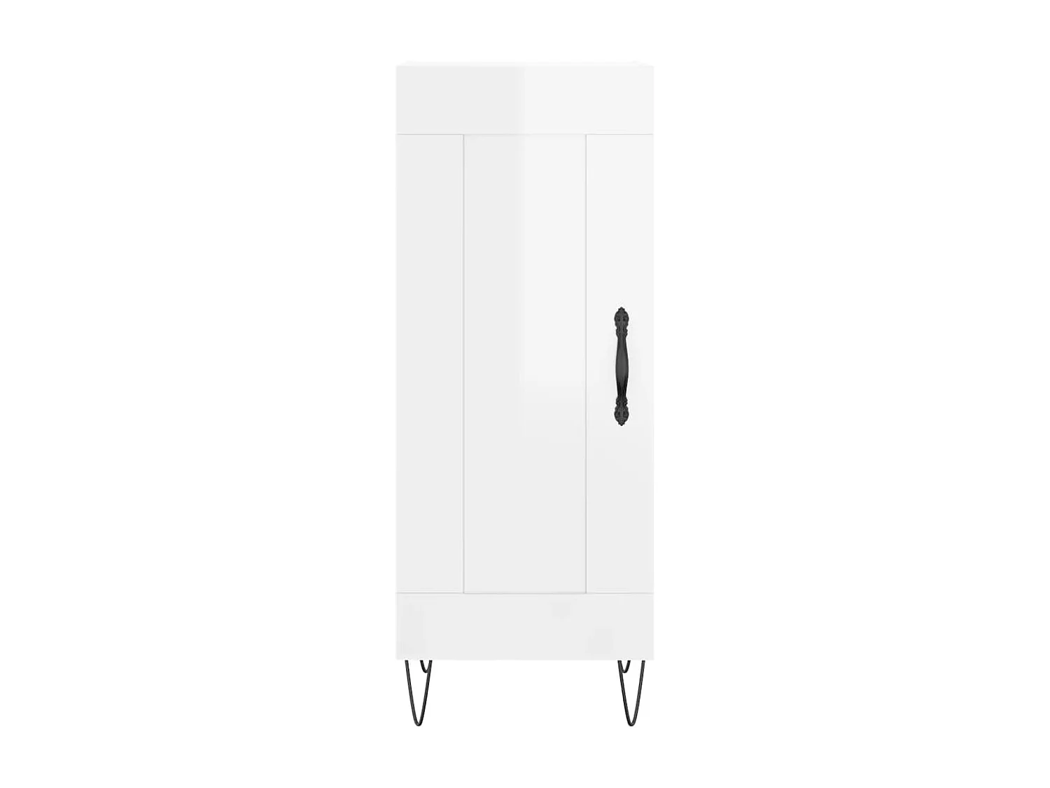 Buffet Blanc brillant 34,5x34x90 cm Bois d'ingénierie QWE14430