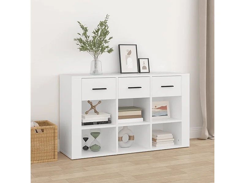 Aparador de madera contrachapada blanco 100x30x59,5 cm ES19836