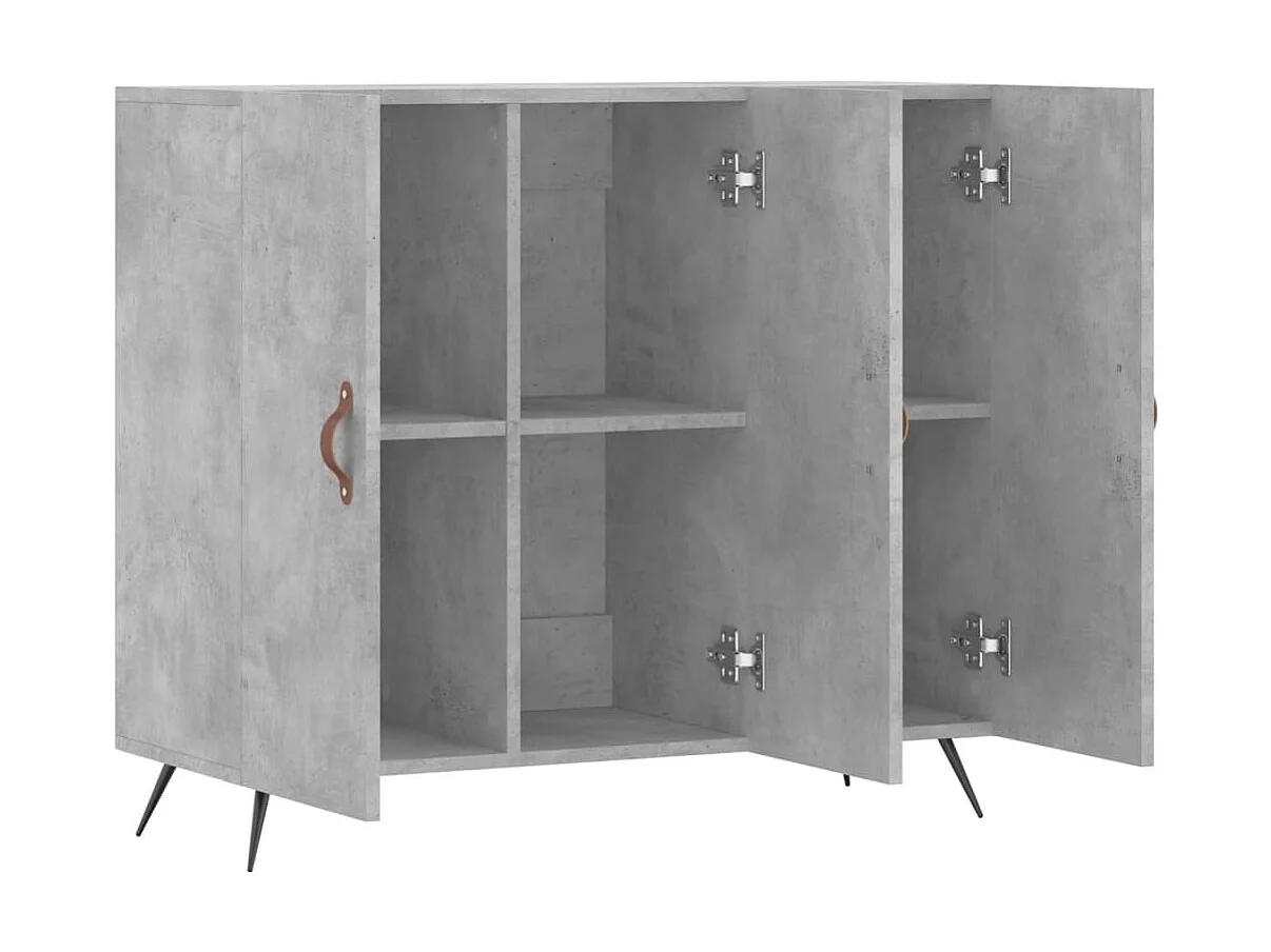 Buffet gris béton 90x34x80 cm bois d'ingénierie QWE53918