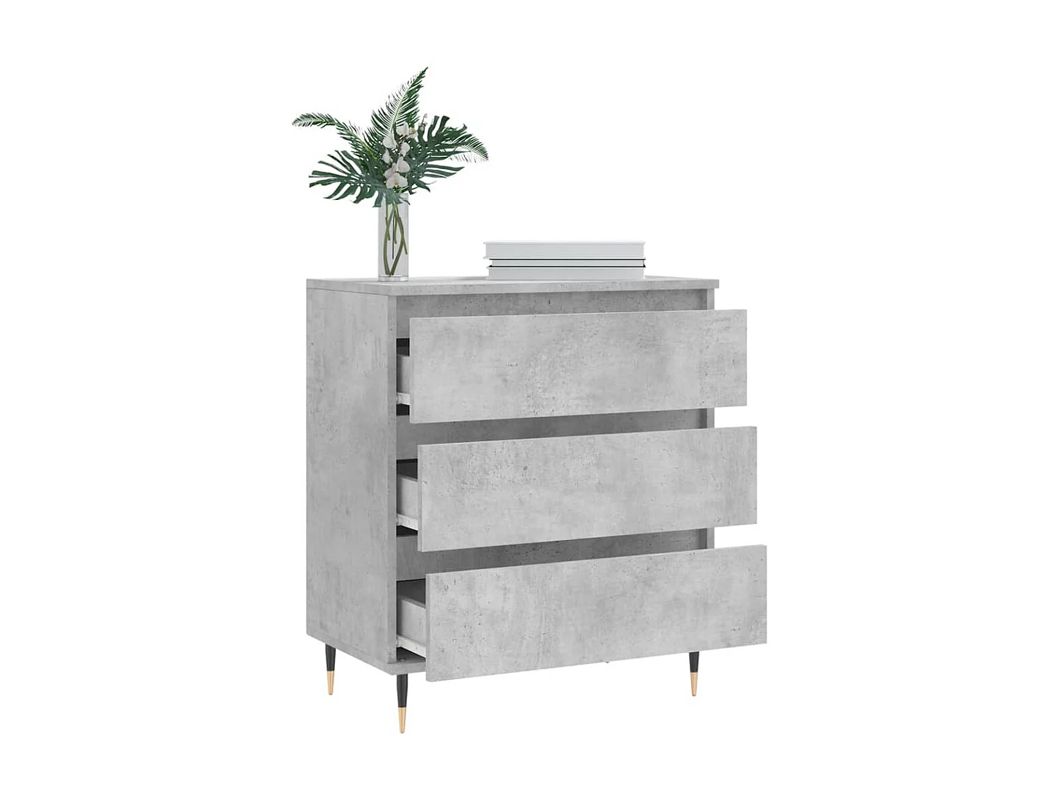 Buffet Gris béton 60x35x70 cm Bois d'ingénierie QWE63915