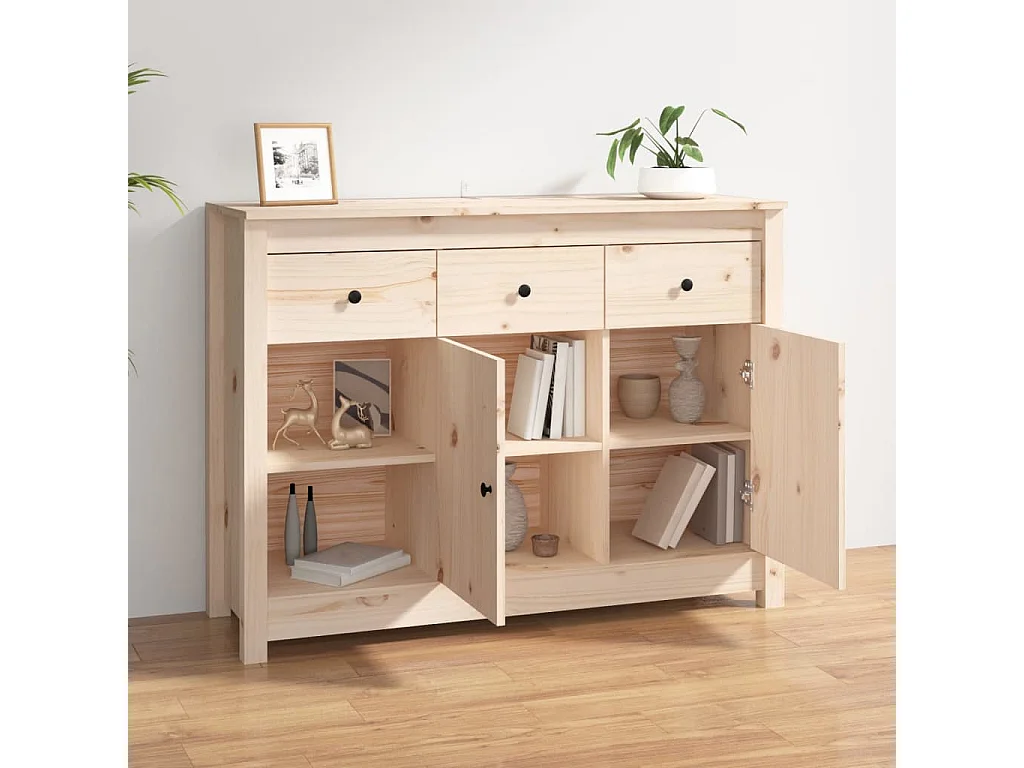 Buffet 100x35x74 cm Bois massif de pin QWE19976
