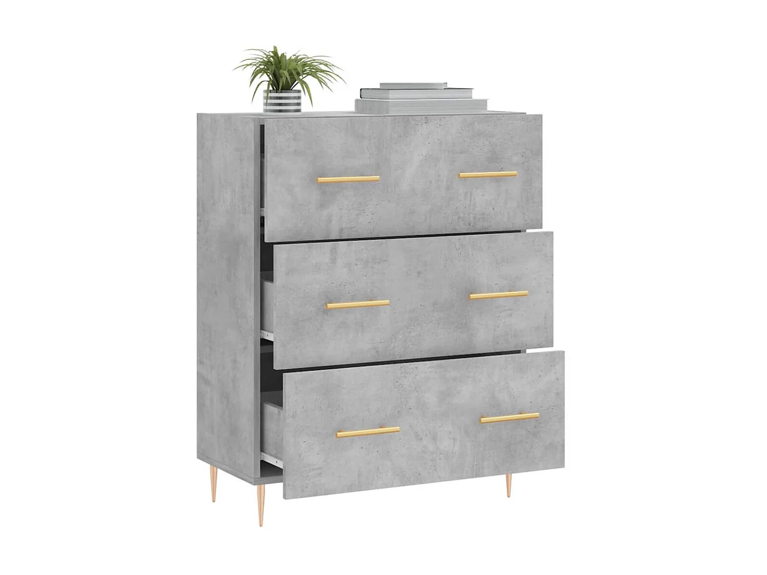 Buffet gris béton 69,5x34x90 cm bois d'ingénierie QWE65236