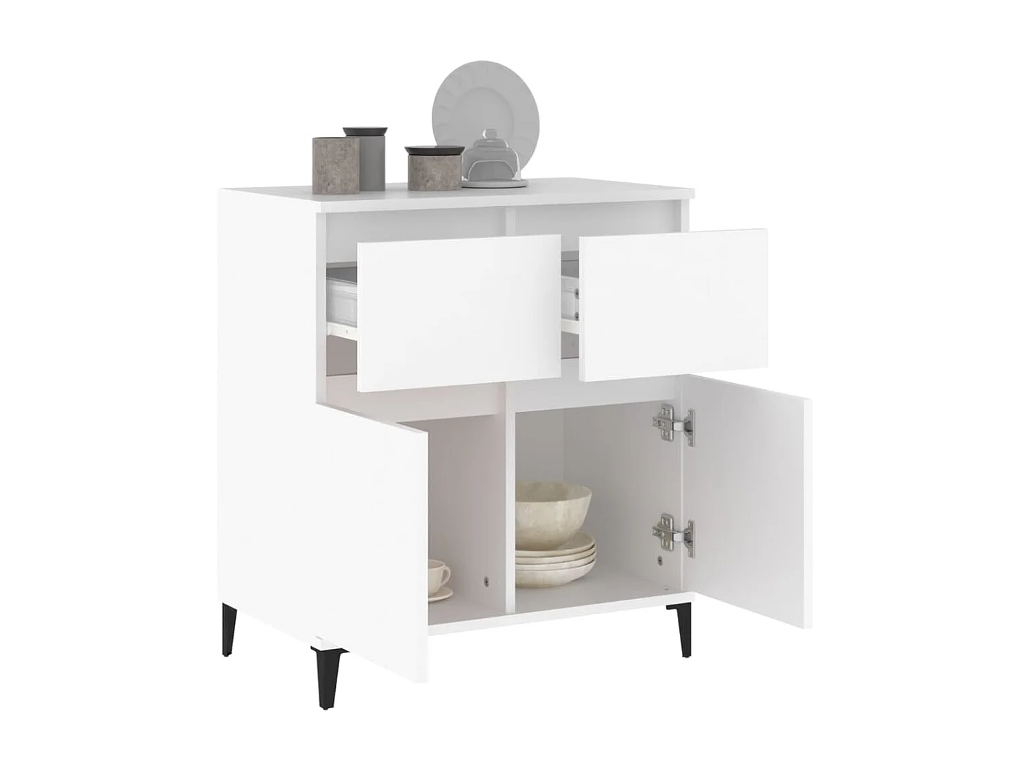 Aparador de madera contrachapada blanco 60x35x70 cm ES54658