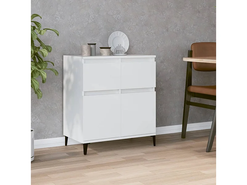 Aparador de madera contrachapada blanco 60x35x70 cm ES54658