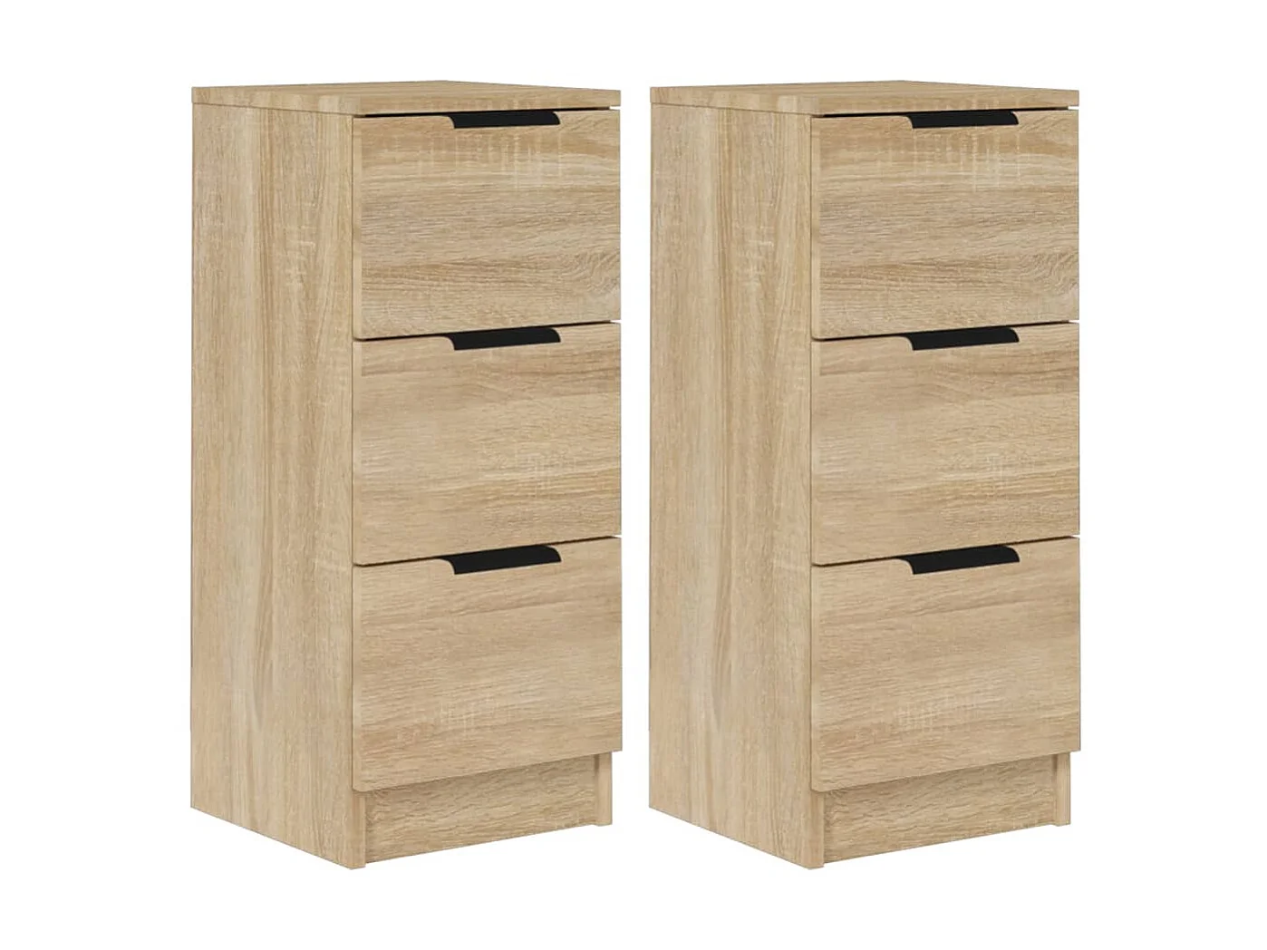 Dressoirs 2 st 30x30x70 cm bewerkt hout sonoma eikenkleurig NL40755