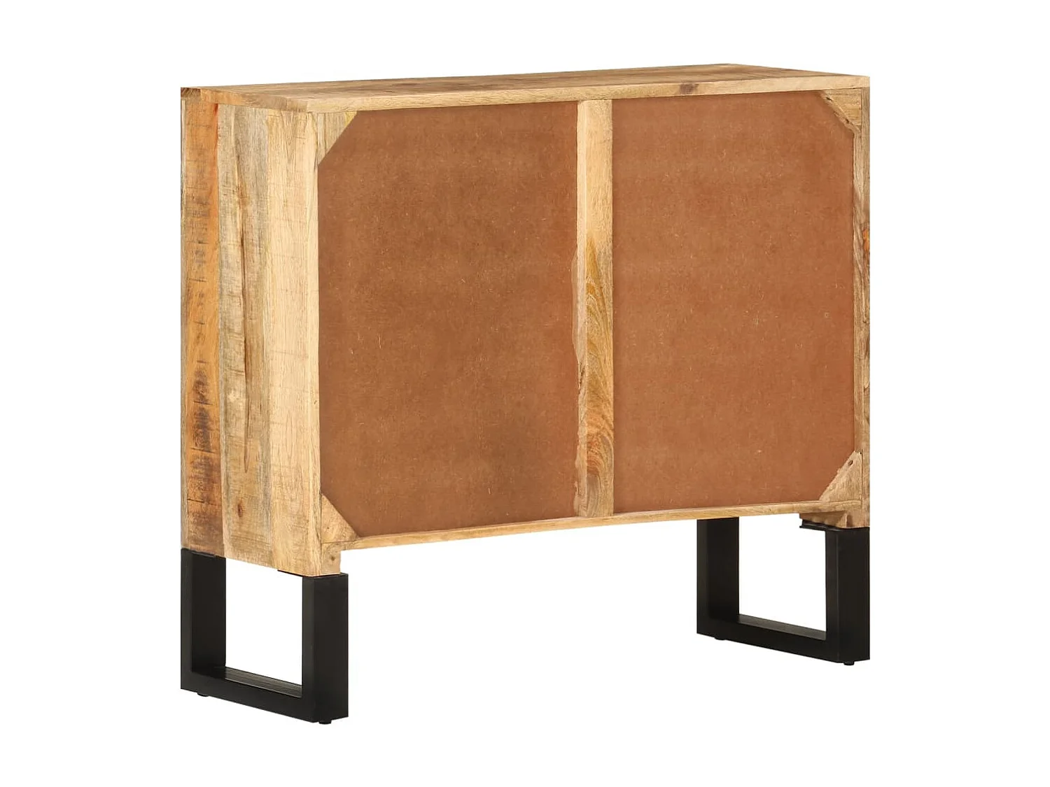 Buffet 80x30x71 cm bois de manguier brut massif et métal QWE99799