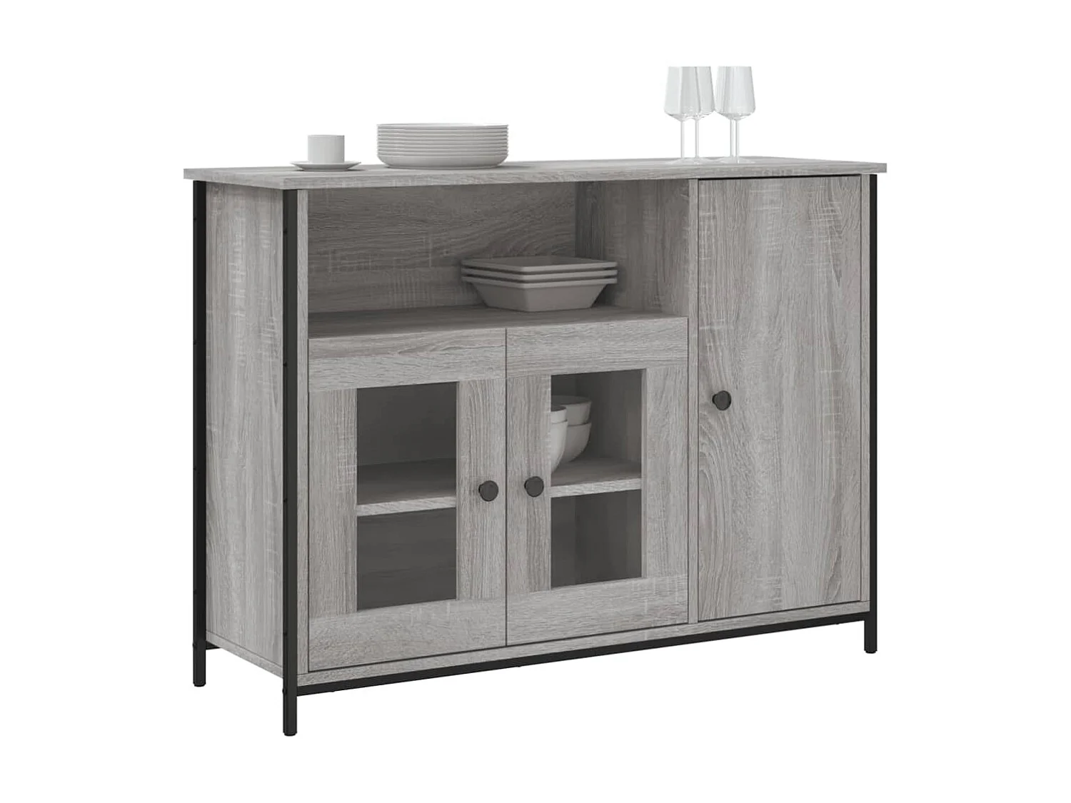 Buffet sonoma gris 100x35x75 cm bois d'ingénierie PEWV65686