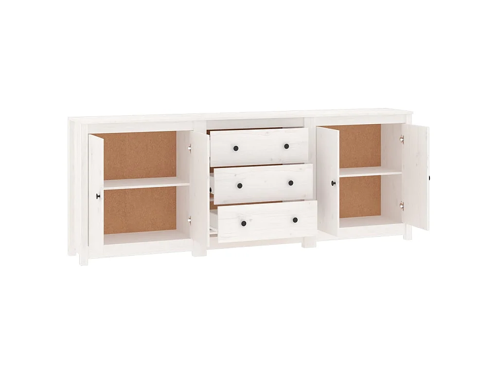 Dressoir 210x35x80 cm massief grenenhout wit NL939643