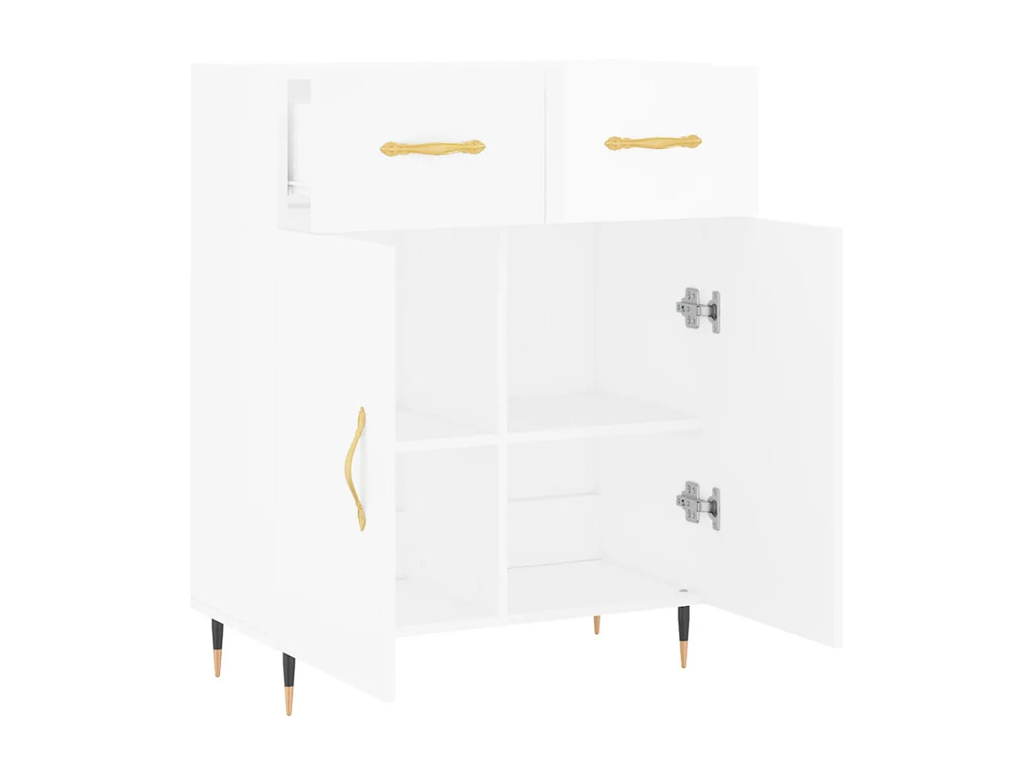 Aparador de madera contrachapada blanco brillante 69,5x34x90 cm ES38578