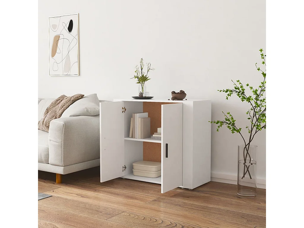 Buffet Blanc 80x33x70 cm Bois d'ingénierie EGER11268