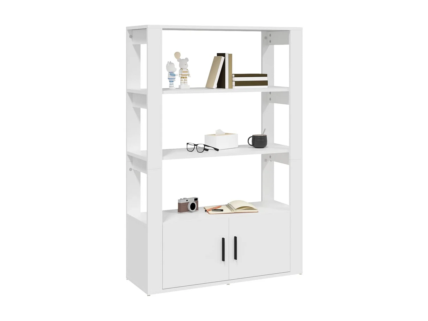 Aparador de madera contrachapada blanco 80x30x119,5 cm ES36428