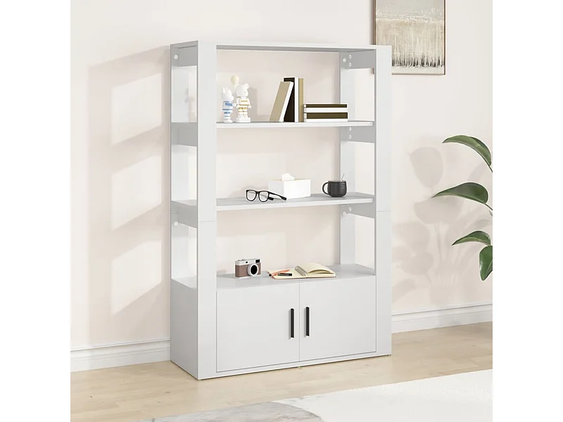 Buffet Blanc 80x30x119,5 cm Bois d'ingénierie EGER63774