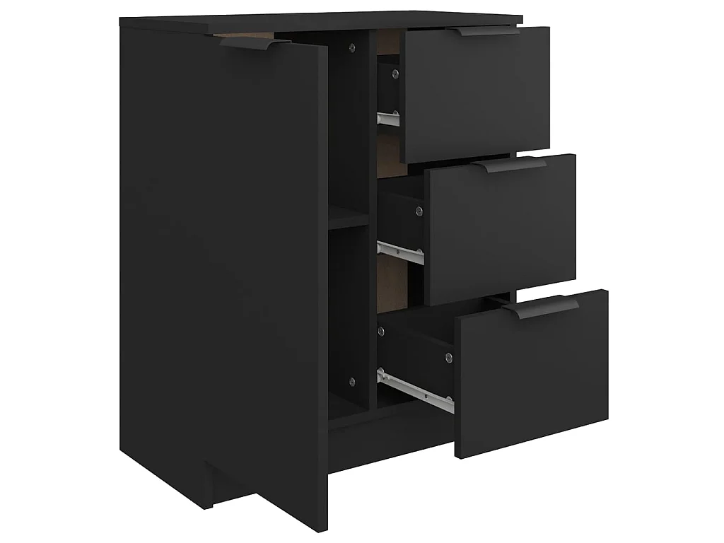 Dressoir 60x30x70 cm bewerkt hout zwart NL164200