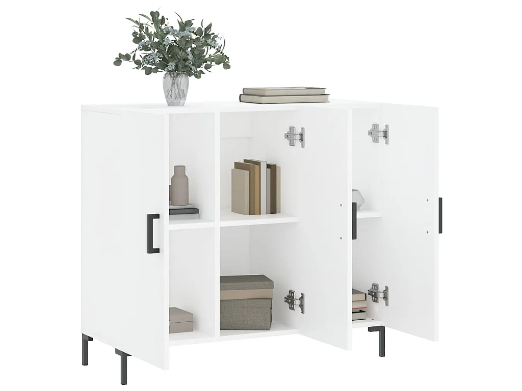 Buffet blanc 90x34x80 cm bois d'ingénierie QWE80763