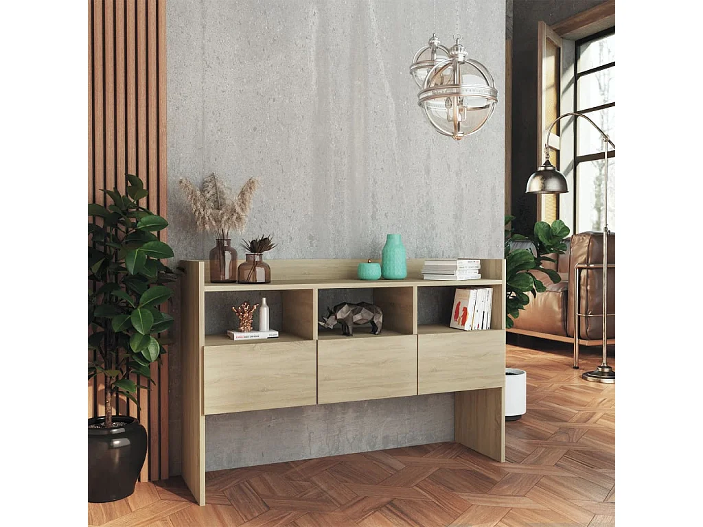 Aparador de madera contrachapada roble Sonoma 105x30x70 cm ES77525