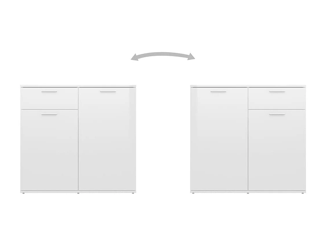 Dressoir 80x36x75 cm bewerkt hout hoogglans wit NL183251