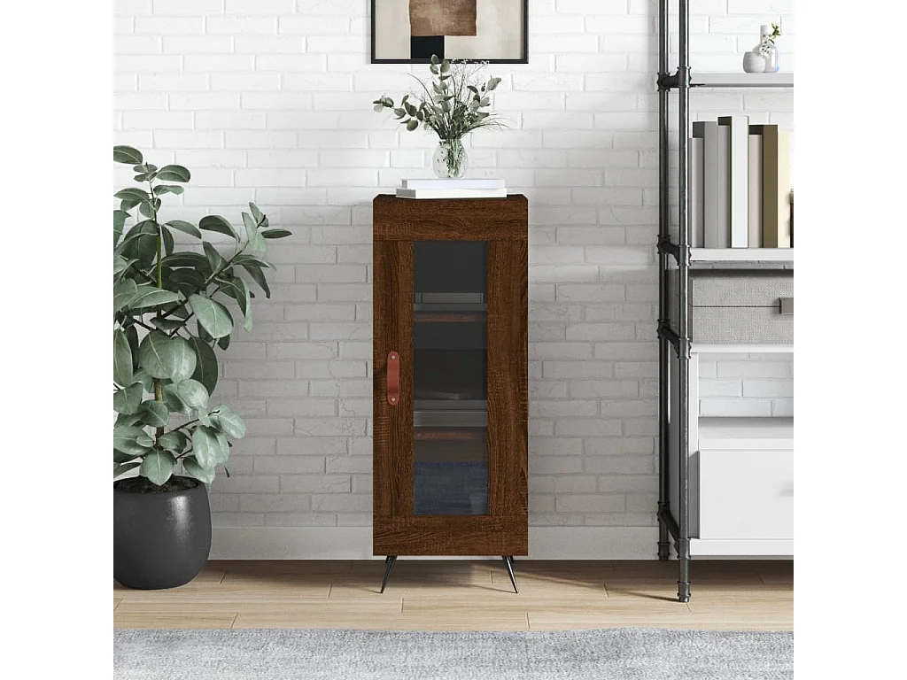 Dressoir 34,5x34x90 cm bewerkt hout bruin eikenkleur NL69283