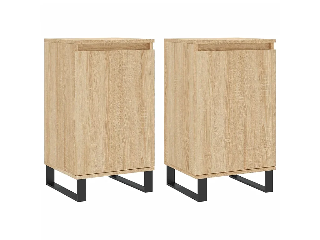 lot de 2 Buffets chêne sonoma 40x35x70 cm bois d'ingénierie QWE83798