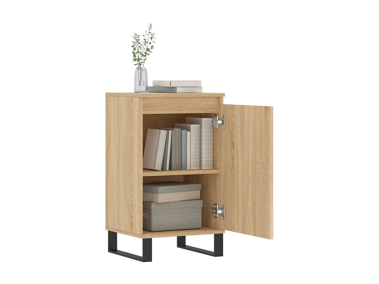 lot de 2 Buffets chêne sonoma 40x35x70 cm bois d'ingénierie QWE83798