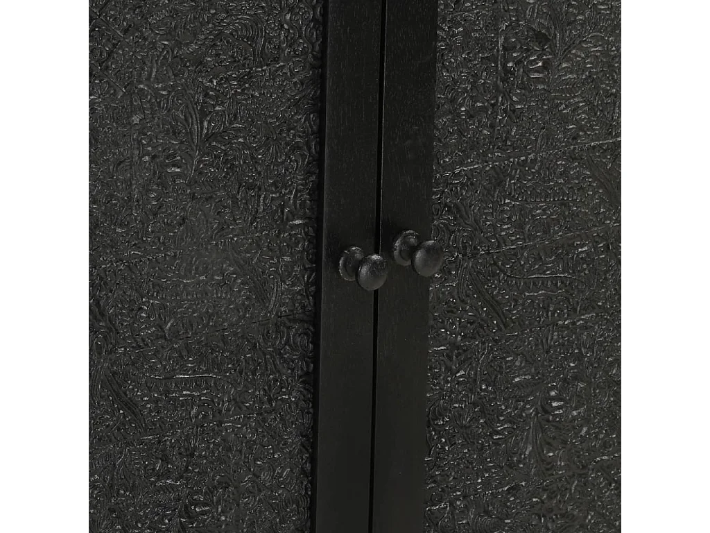 Aparador de hierro y madera maciza de mango negro 55x30x77 cm ES95445