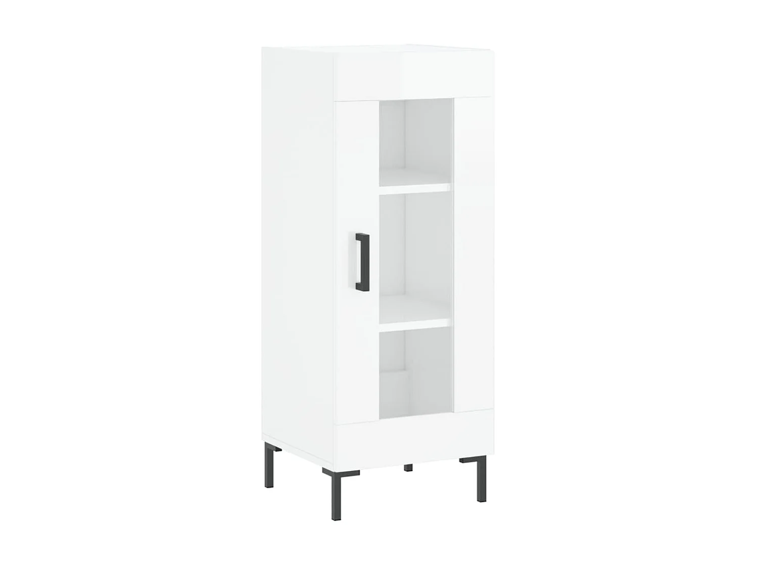 Aparador de madera contrachapada blanco brillante 34,5x34x90 cm ES86308