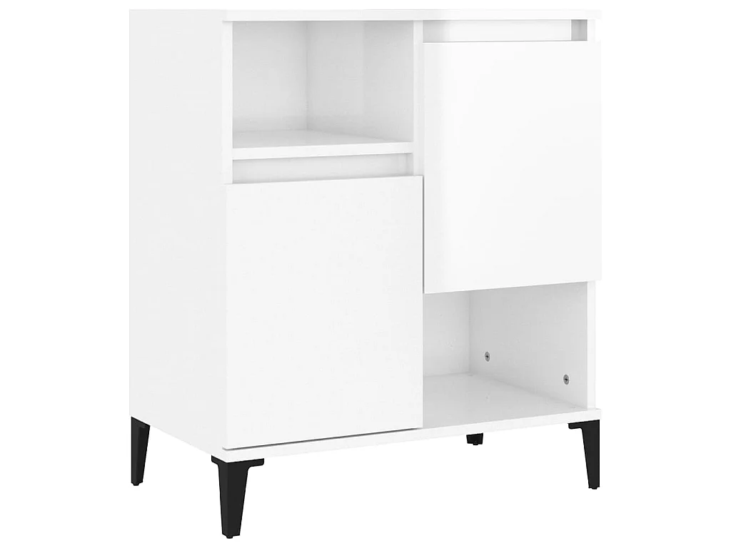 Aparador de madera contrachapada blanco brillante 60x35x70 cm ES35245