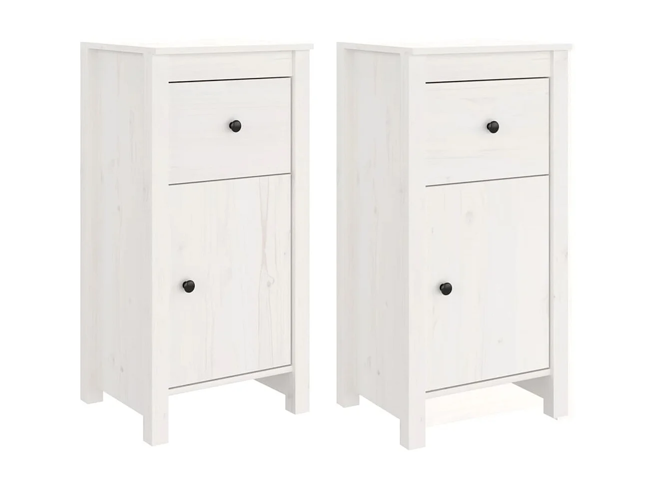 Dressoirs 2 st 40x35x80 cm massief grenenhout wit NL770319