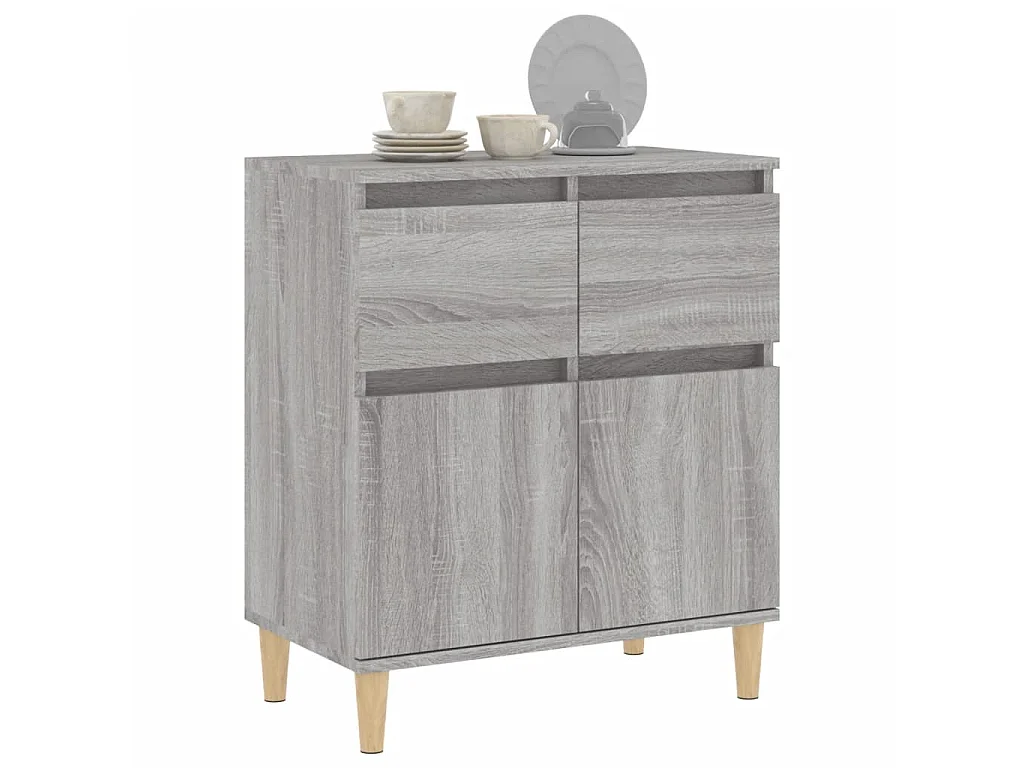 Aparador de madera contrachapada gris Sonoma 60x35x70 cm ES23992