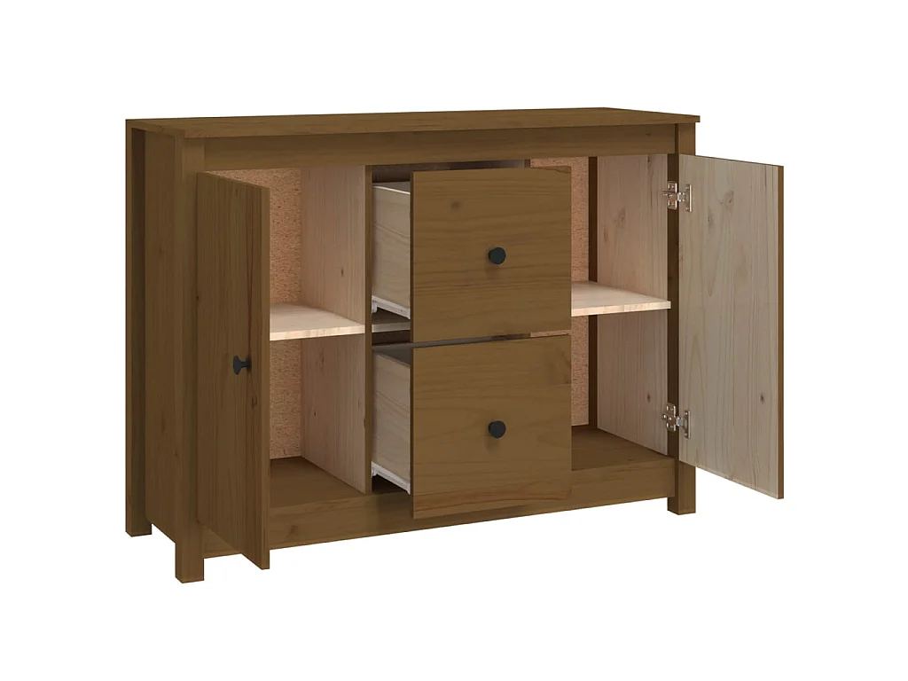 Dressoir 100x35x74 cm massief grenenhout honingbruin NL755255