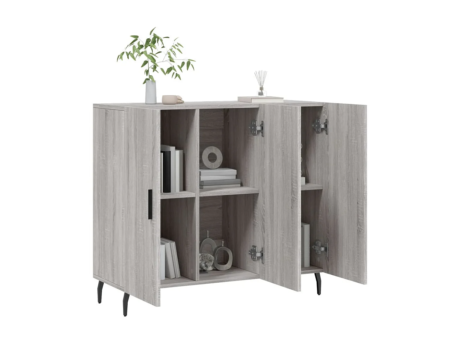 Aparador 90x34x80 cm madeira processada cor cinzento sonoma PT873646