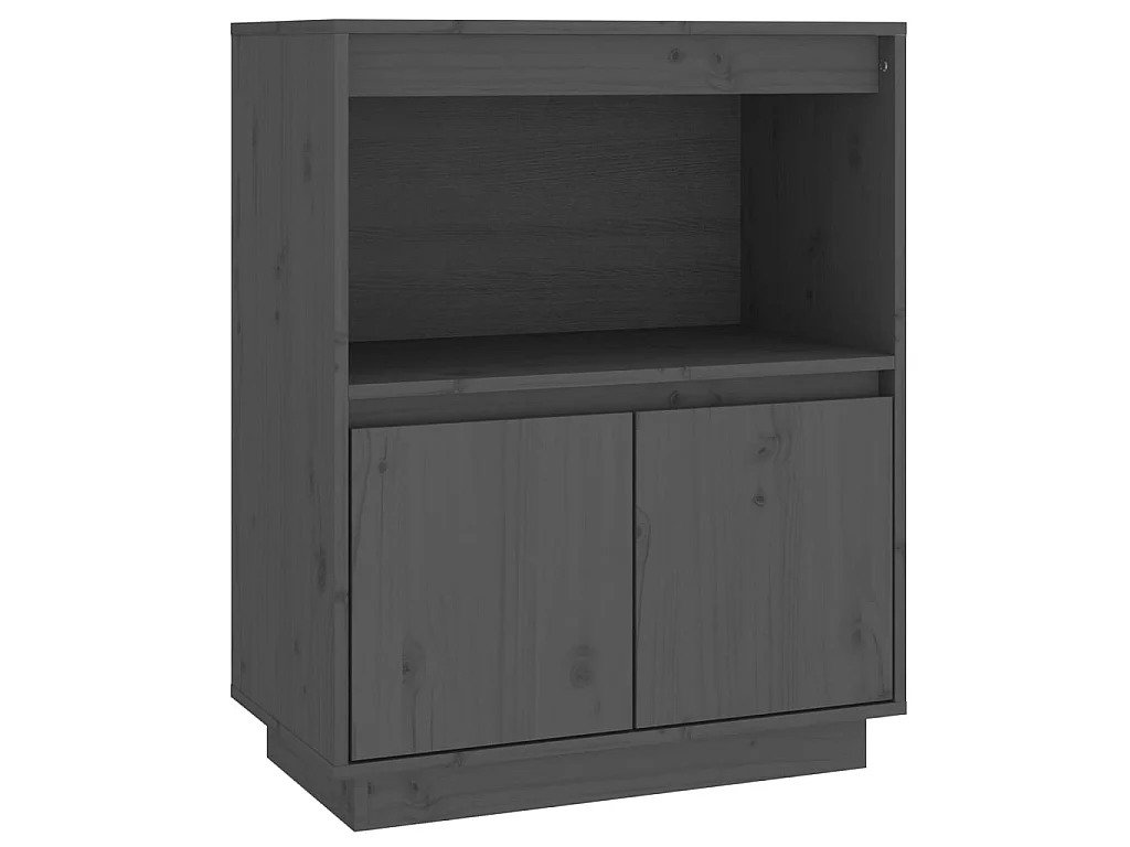 Aparador de madera maciza de pino gris 60x34x75 cm ES59489