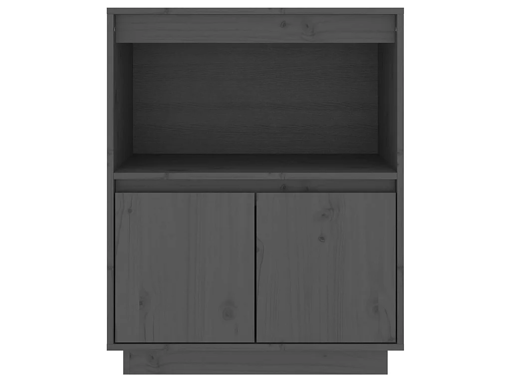 Aparador de madera maciza de pino gris 60x34x75 cm ES59489