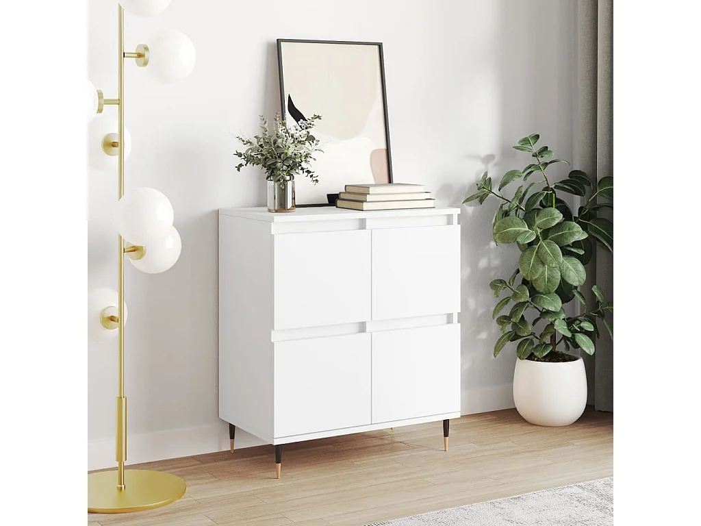 Aparador de madera contrachapada blanco 60x35x70 cm ES38420