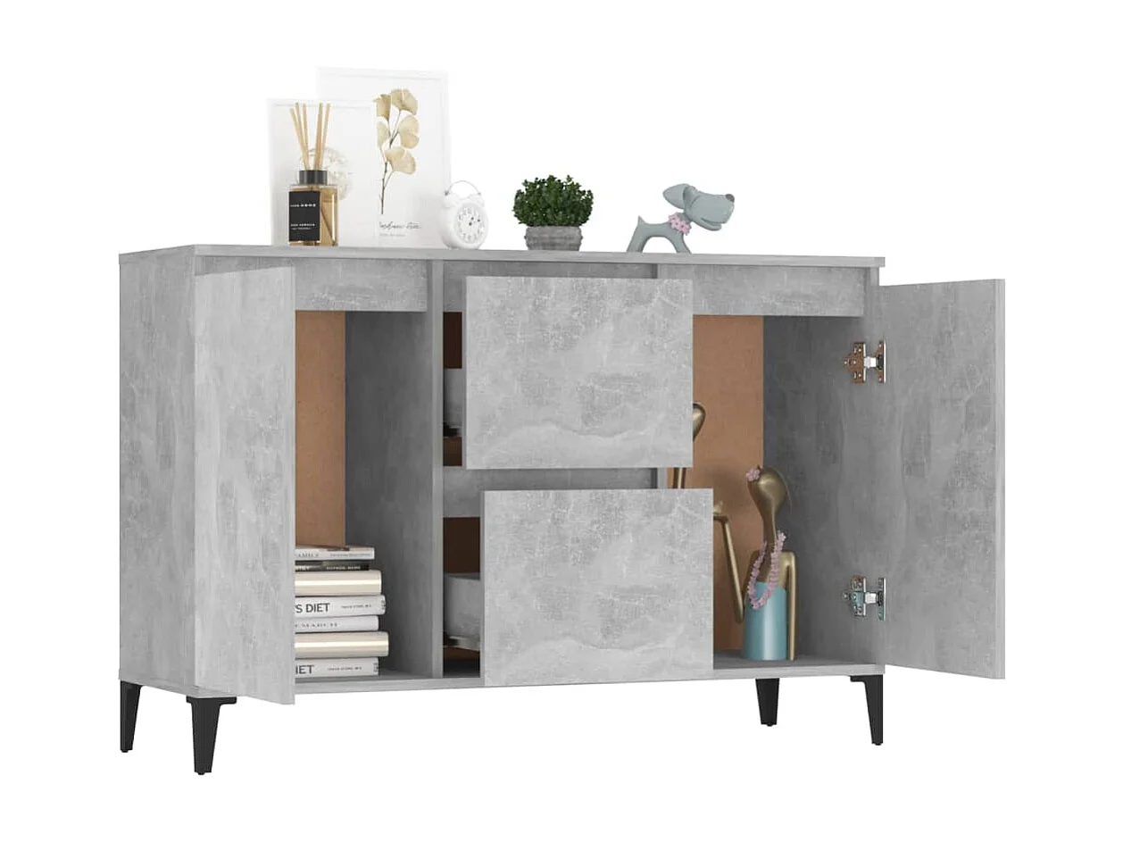 Buffet Gris béton 104x35x70 cm Aggloméré EGER22491